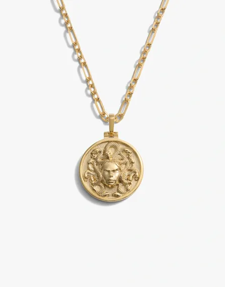Awe inspired necklaces 14k gold vermeil medusa medusa statement necklace 1210514377
