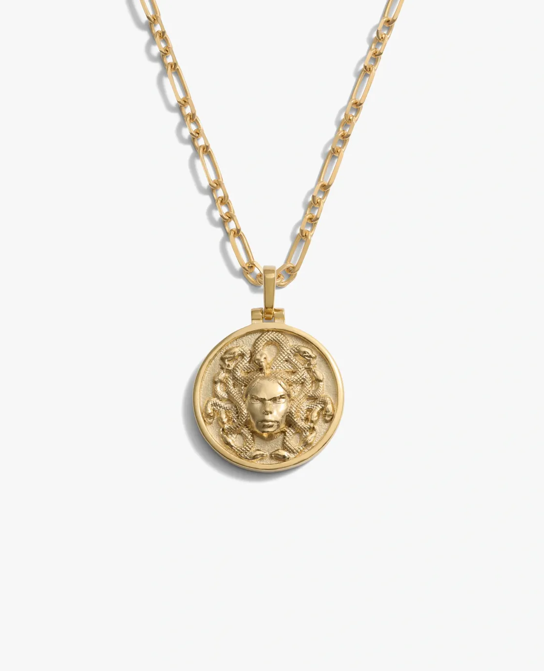 Awe inspired necklaces 14k gold vermeil medusa medusa statement necklace 1210514377