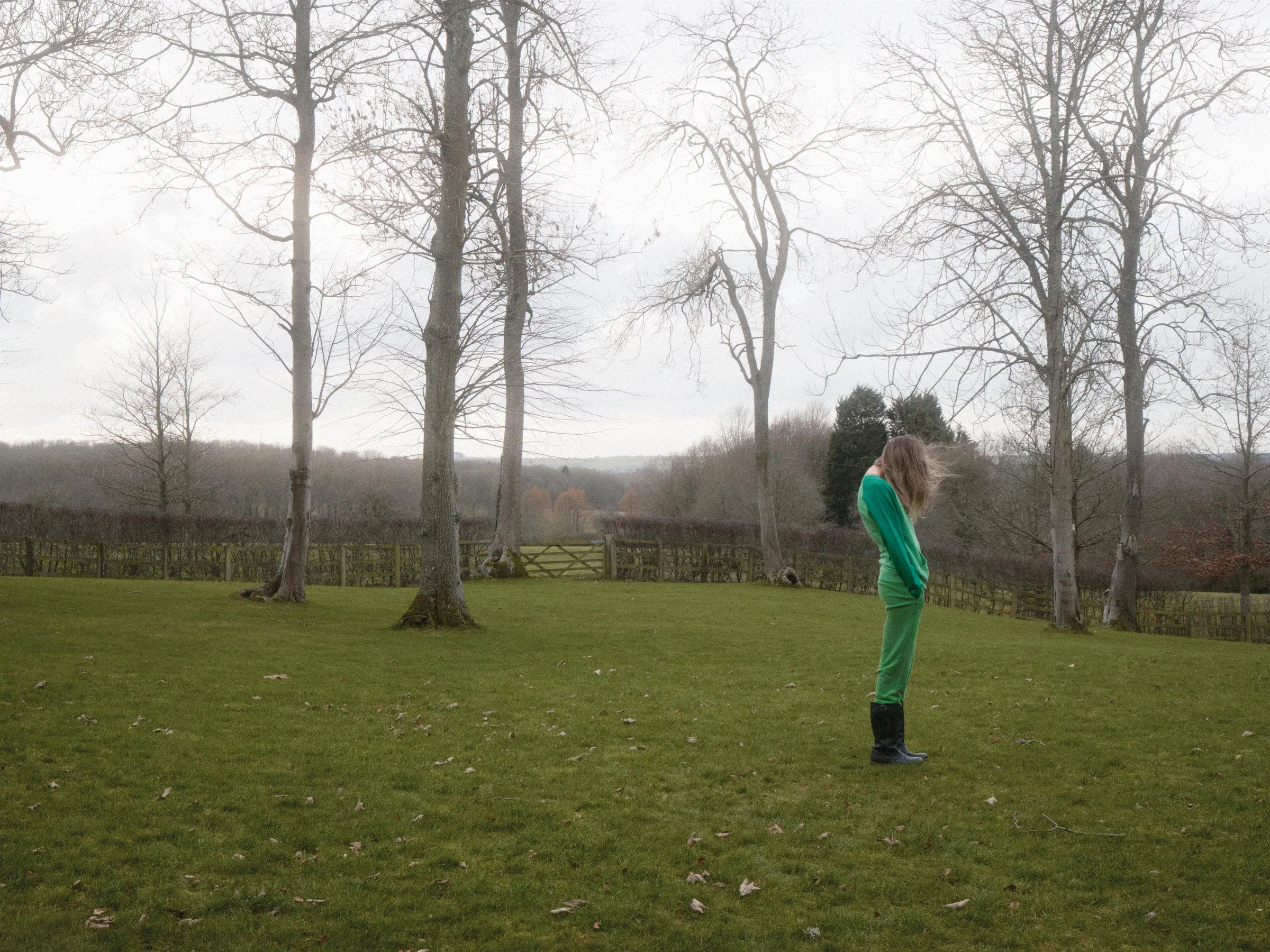 <p>ADIDAS green top, LES GIRLS LES BOYS green joggers, CAMDEN MARKET boots.</p>